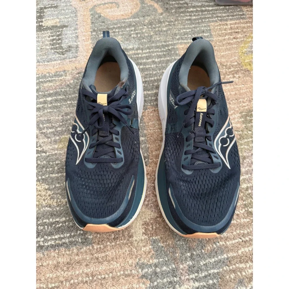 Saucony Guide 18 Women's Stability Running Shoes 10.5 Navy Apricot PWRRUN